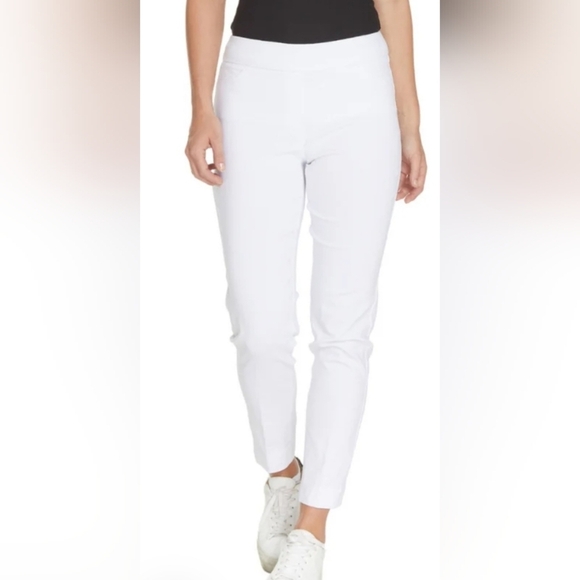 Slim-Sation Plus Pull On Ankle Pant W/Back Pockets White Tummy Control 20W NWT - Picture 1 of 13